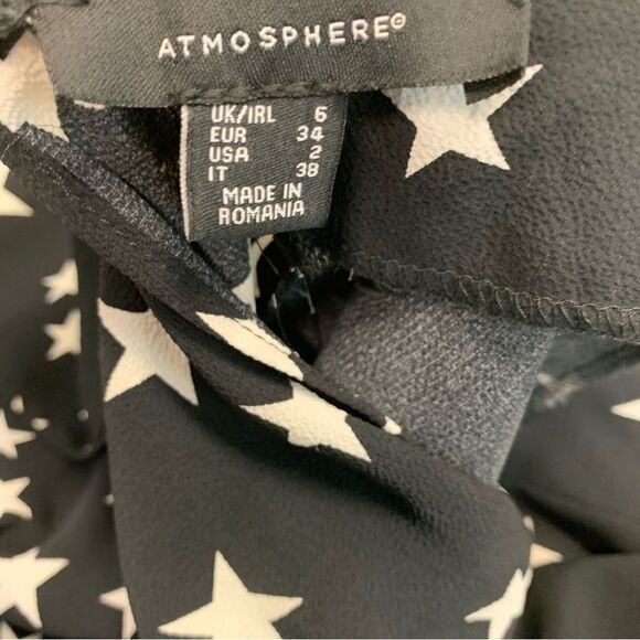 Atmosphere black white star dress Sz 2 - Picture 6 of 11